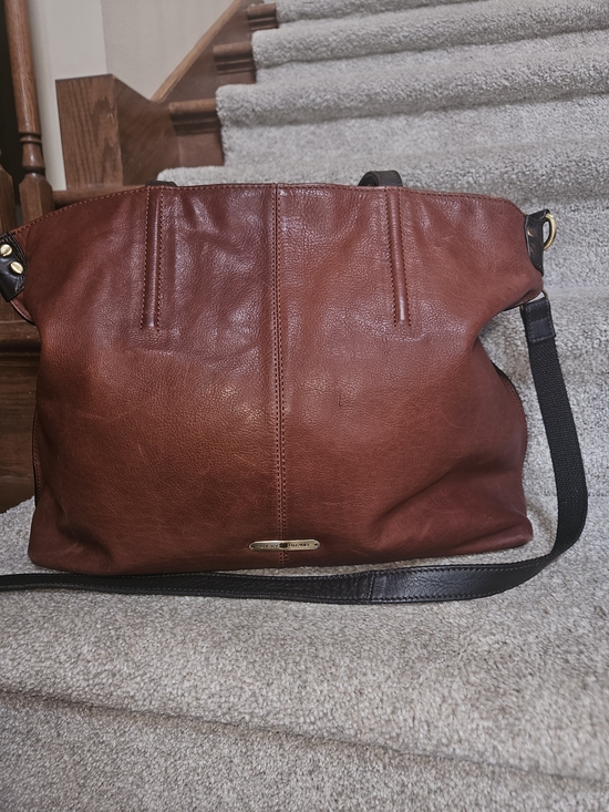 Lucky Brand Handbags - Lucky Brand Rust Leather Shoulder Bag with Brass Logo
